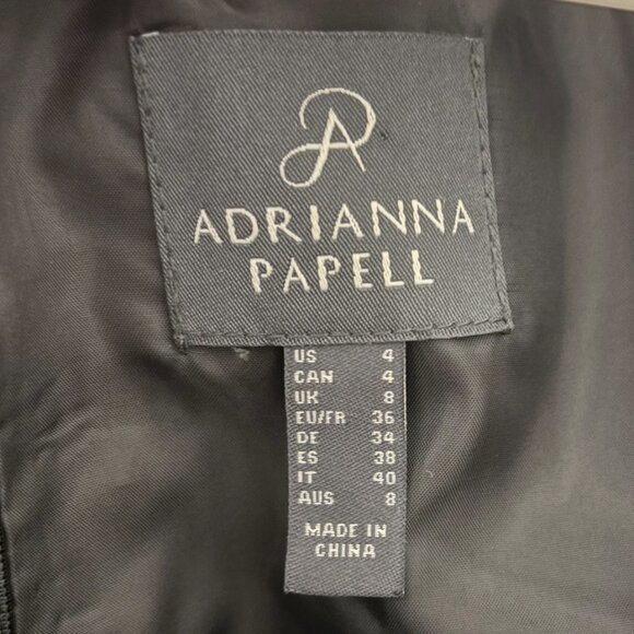 Adrianna Papell Black Embroidered Floral Midi Dress - Picture 4 of 5